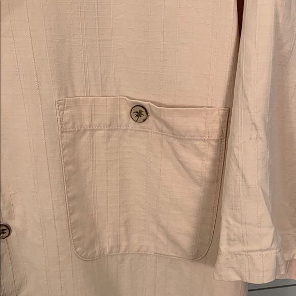 Caribbean silk blend Casual Button Down Shirt tropical Hawaiian vacation large - Picture 3 of 9